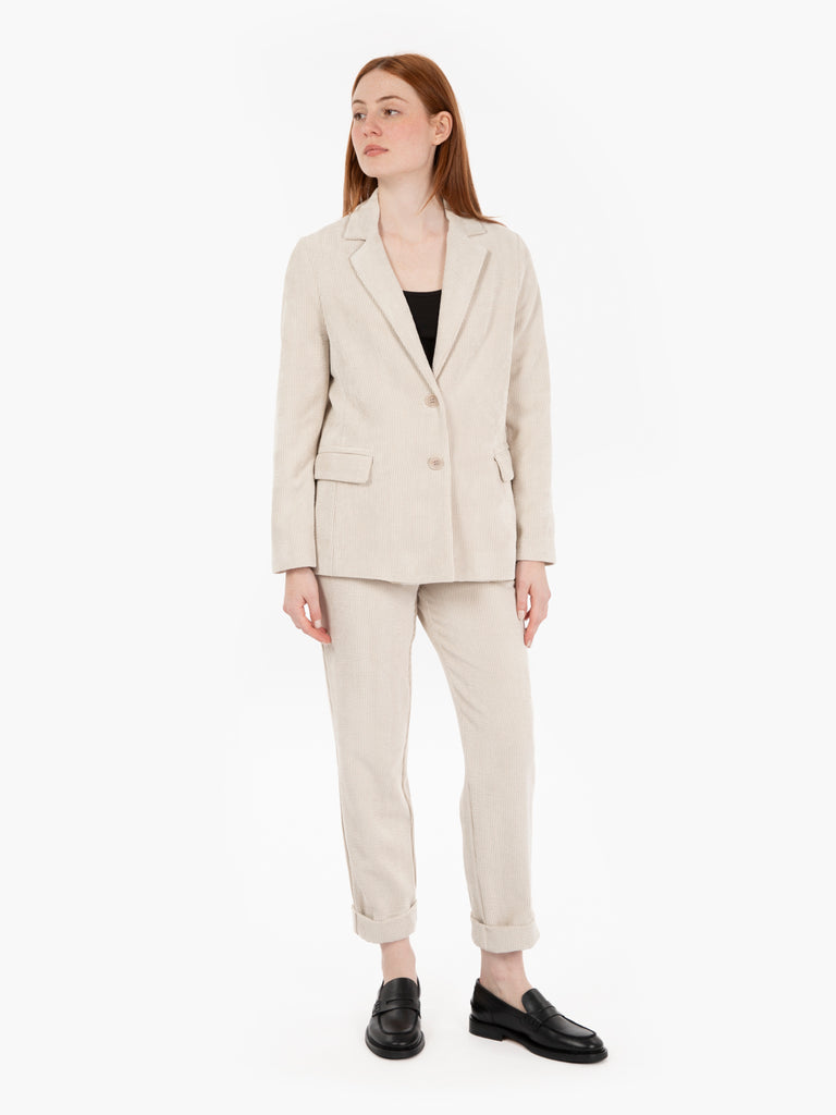 STIMM - Blazer in velluto a coste crema