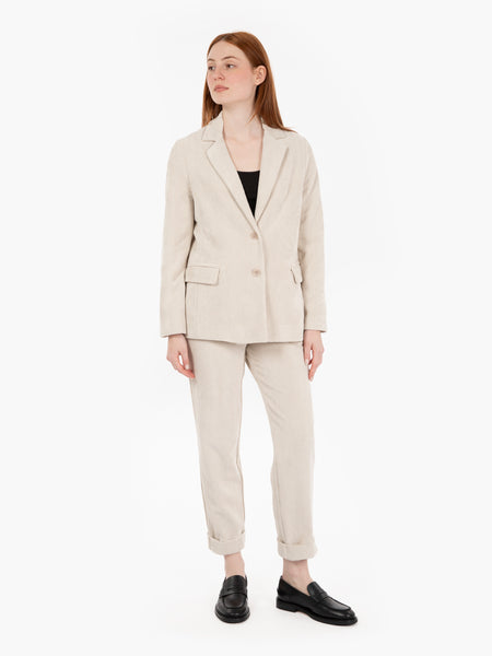 Blazer in velluto a coste crema