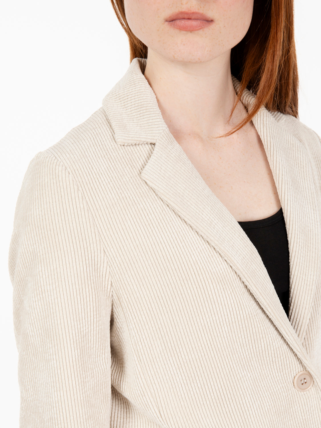 Blazer in velluto a coste crema