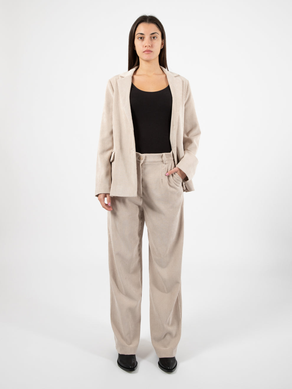 Blazer in velluto a coste naturale