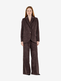 Oversized corduroy blazer in dark brown