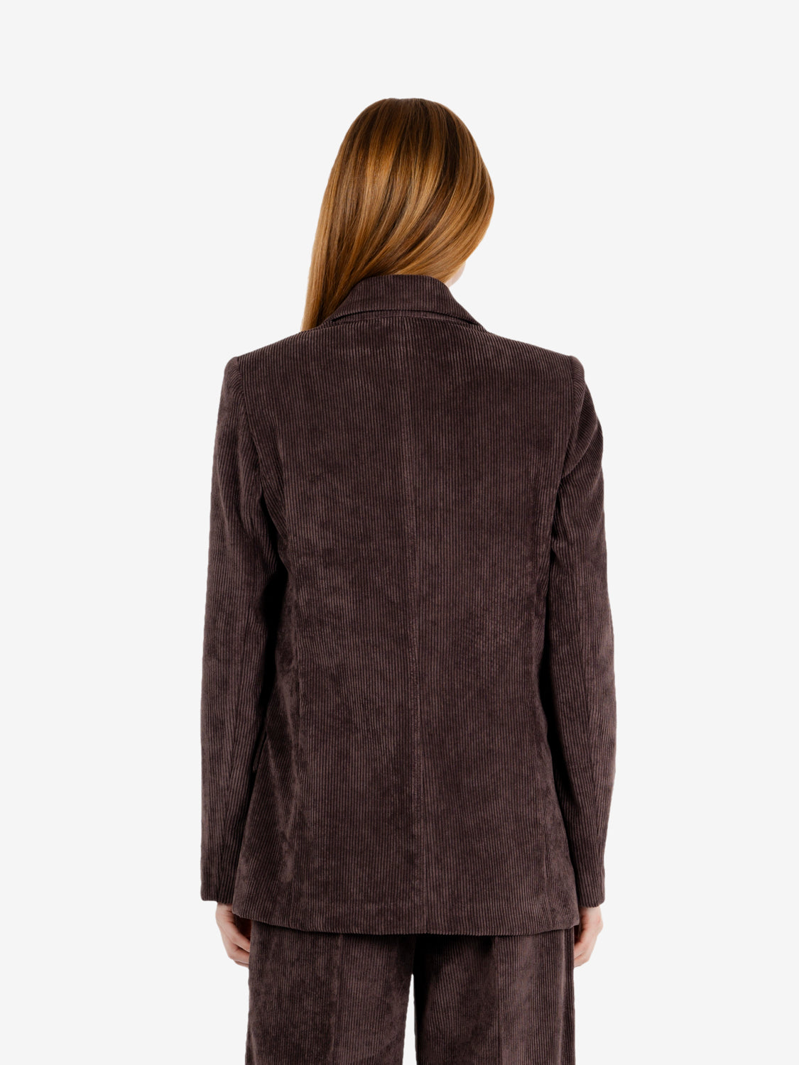 Oversized corduroy blazer in dark brown