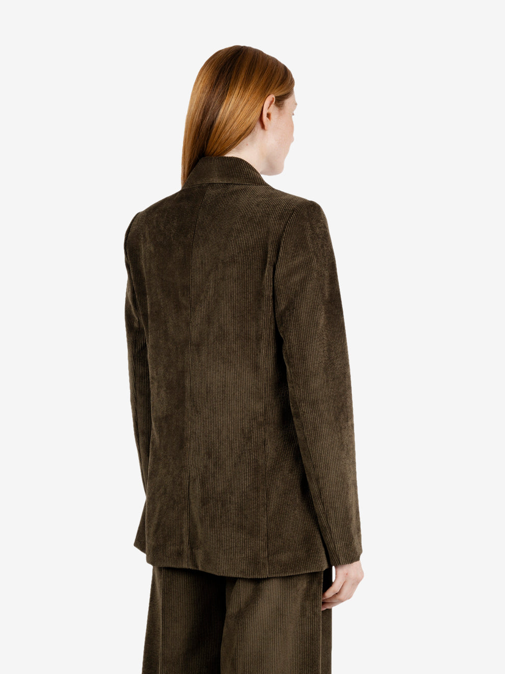Blazer in velluto a coste over oliva