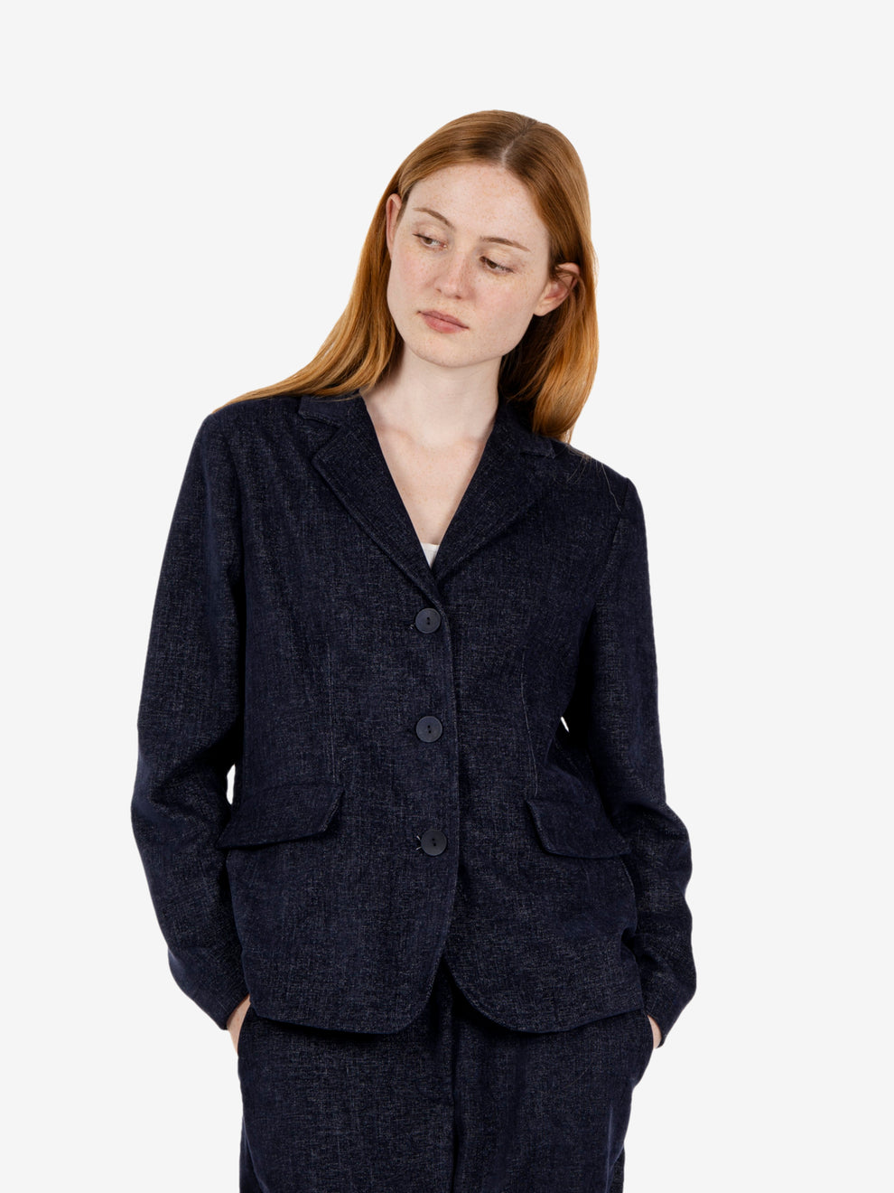 Blazer in ciniglia blu
