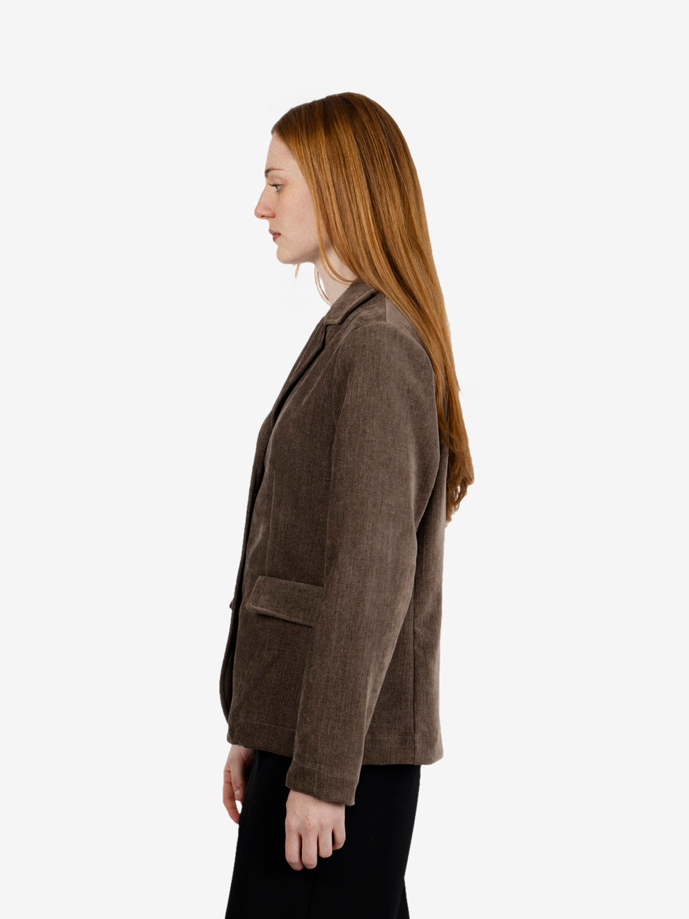 Blazer in velluto mud