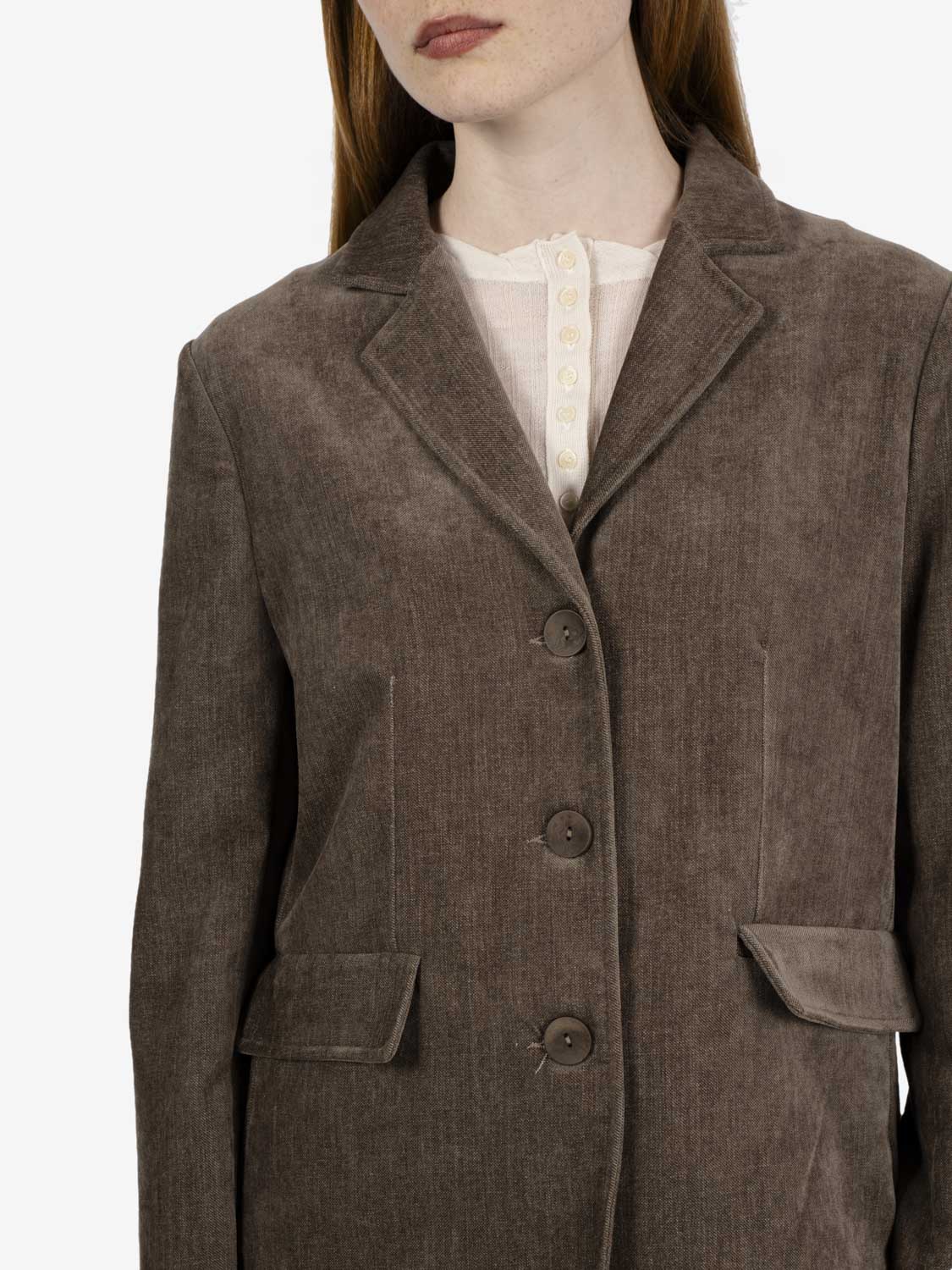 Blazer in velluto mud