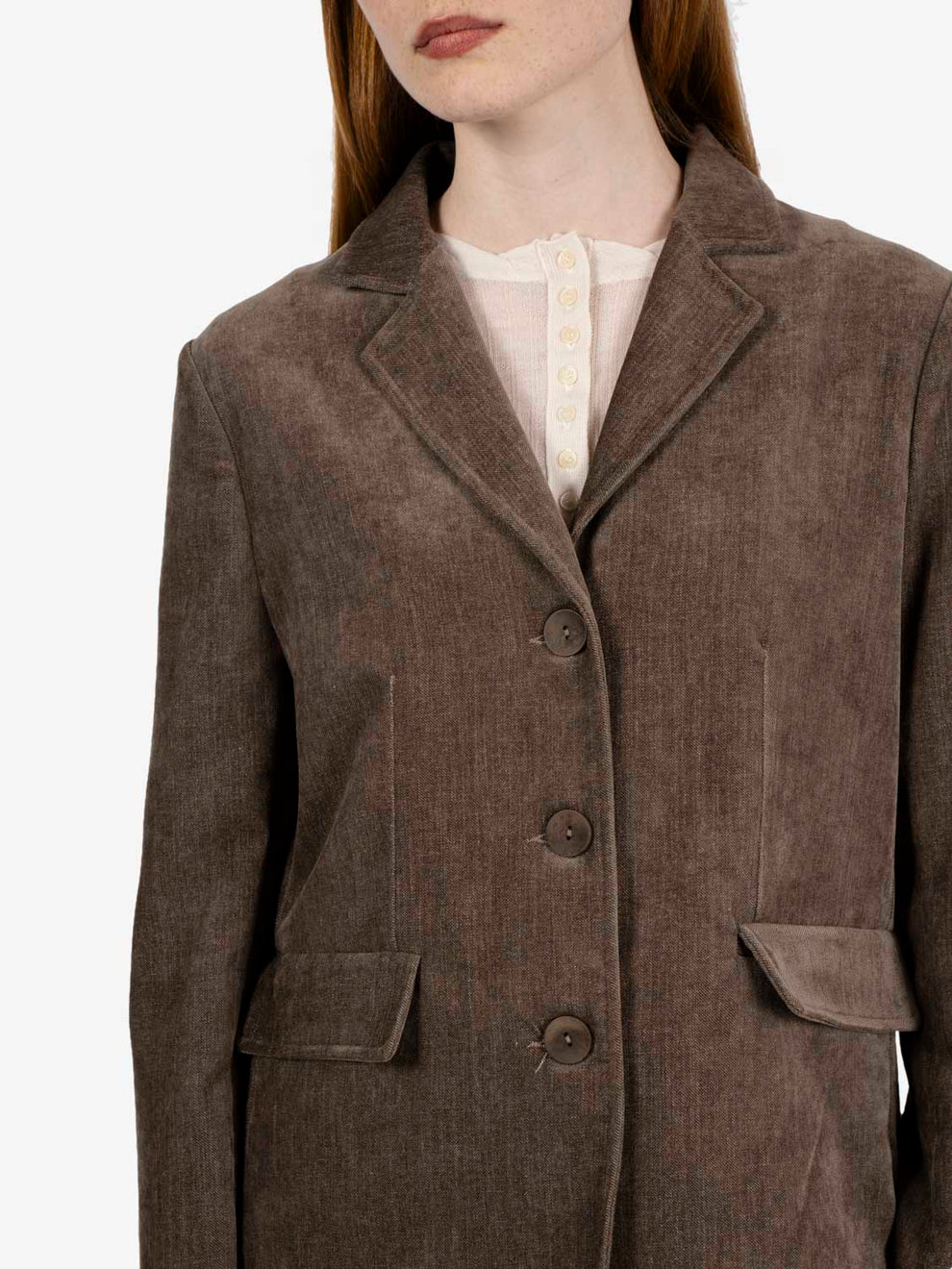 Blazer in velluto mud