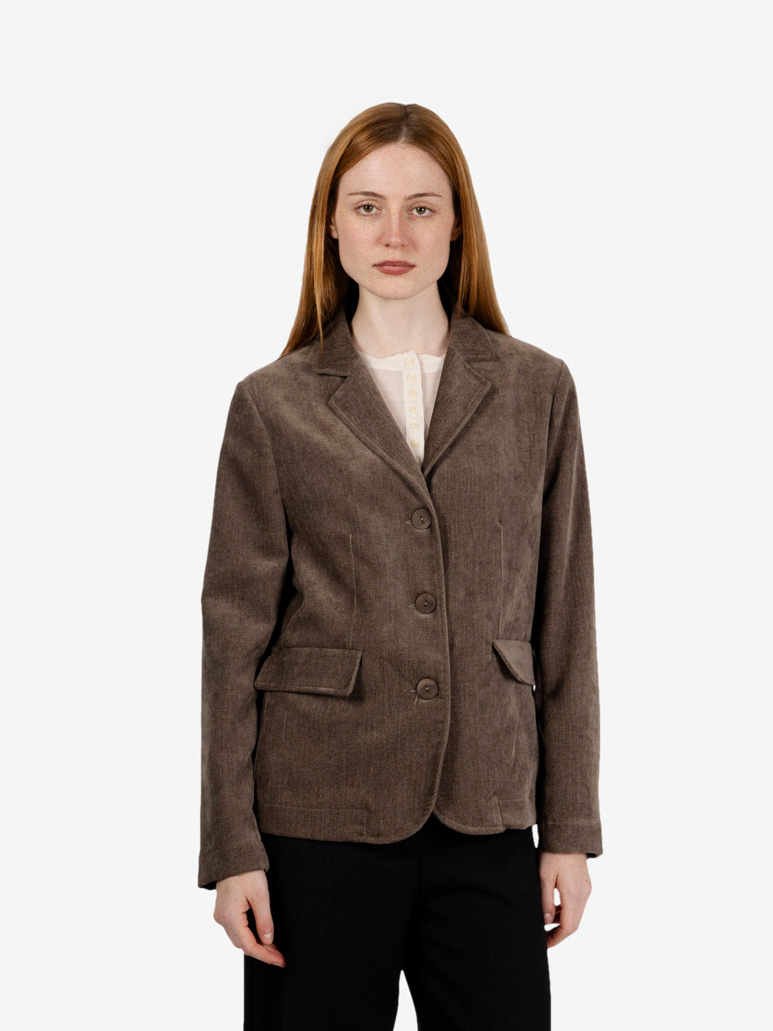 Blazer in velluto mud
