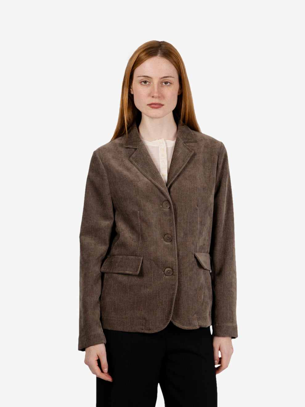 Blazer in velluto mud