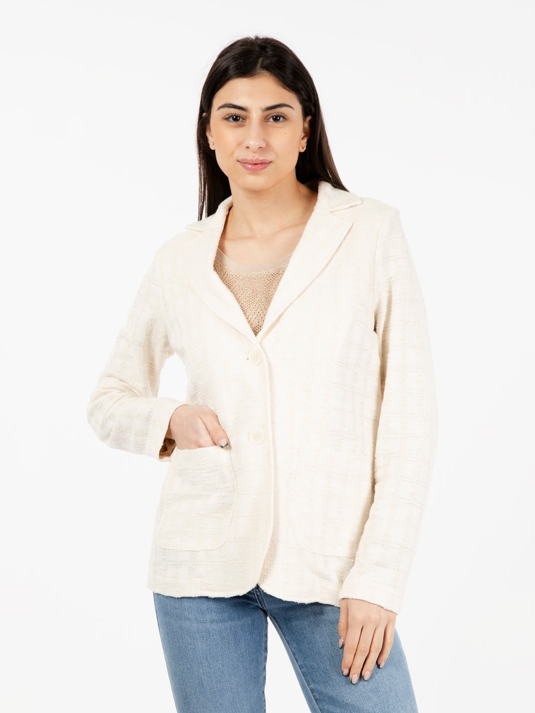 Blazer operato beige