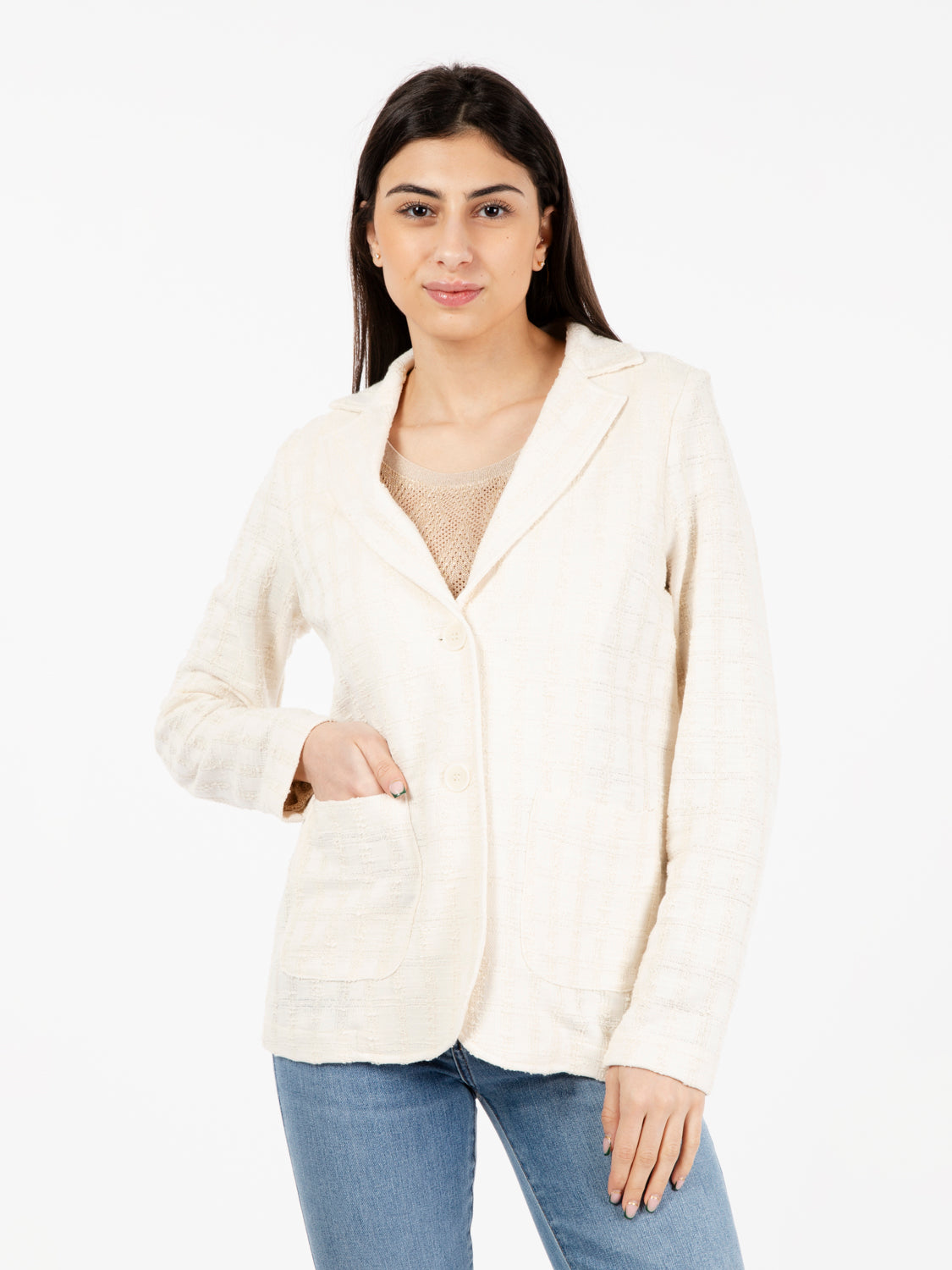 Blazer operato beige