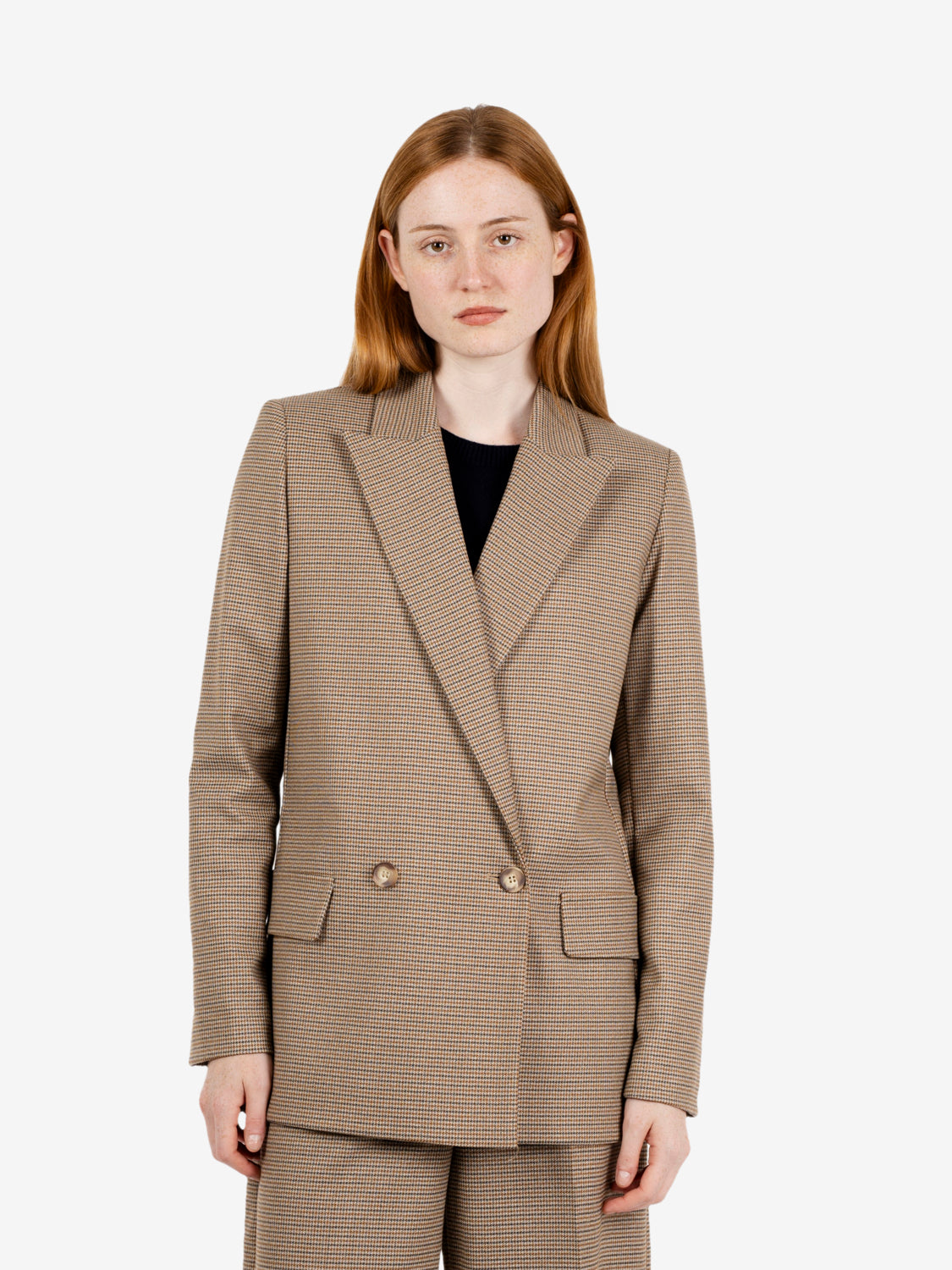 Blazer pied de poule beige / moro