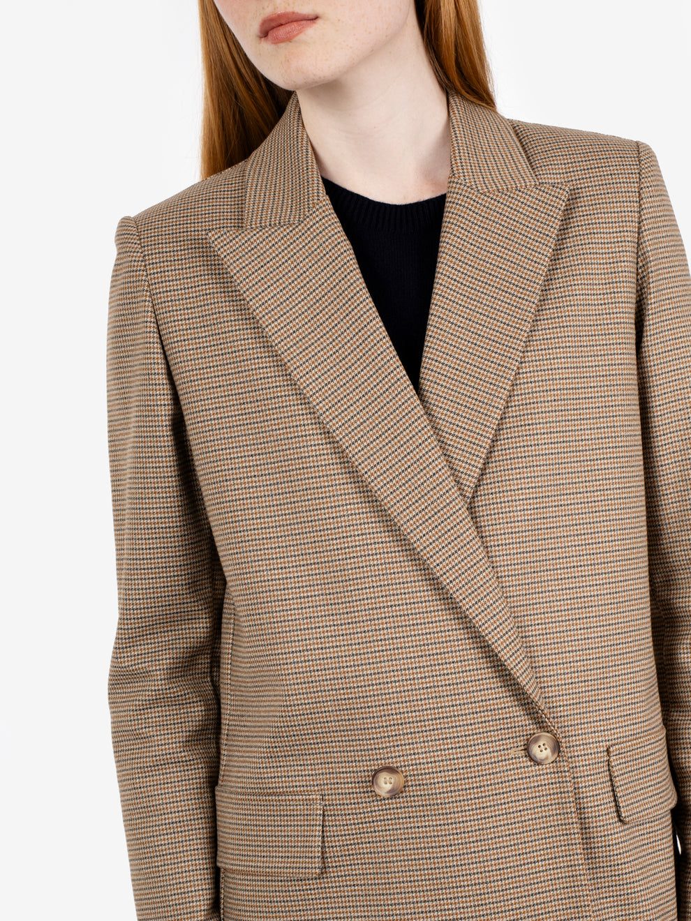 Blazer pied de poule beige / moro