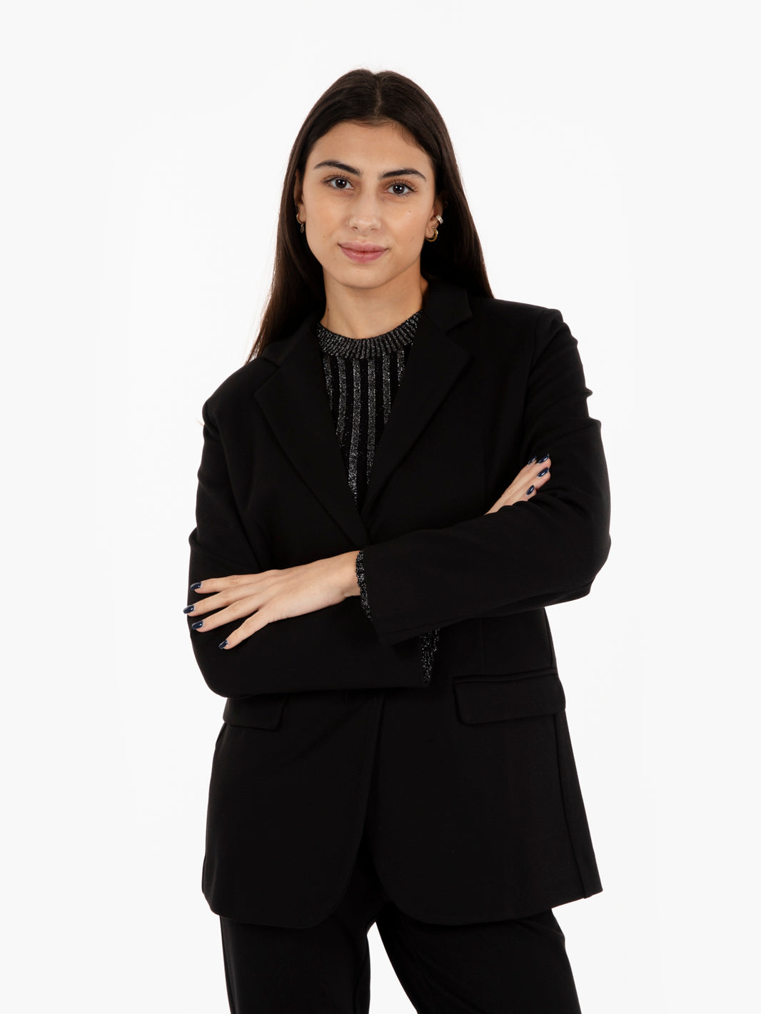 Blazer punto milano nero