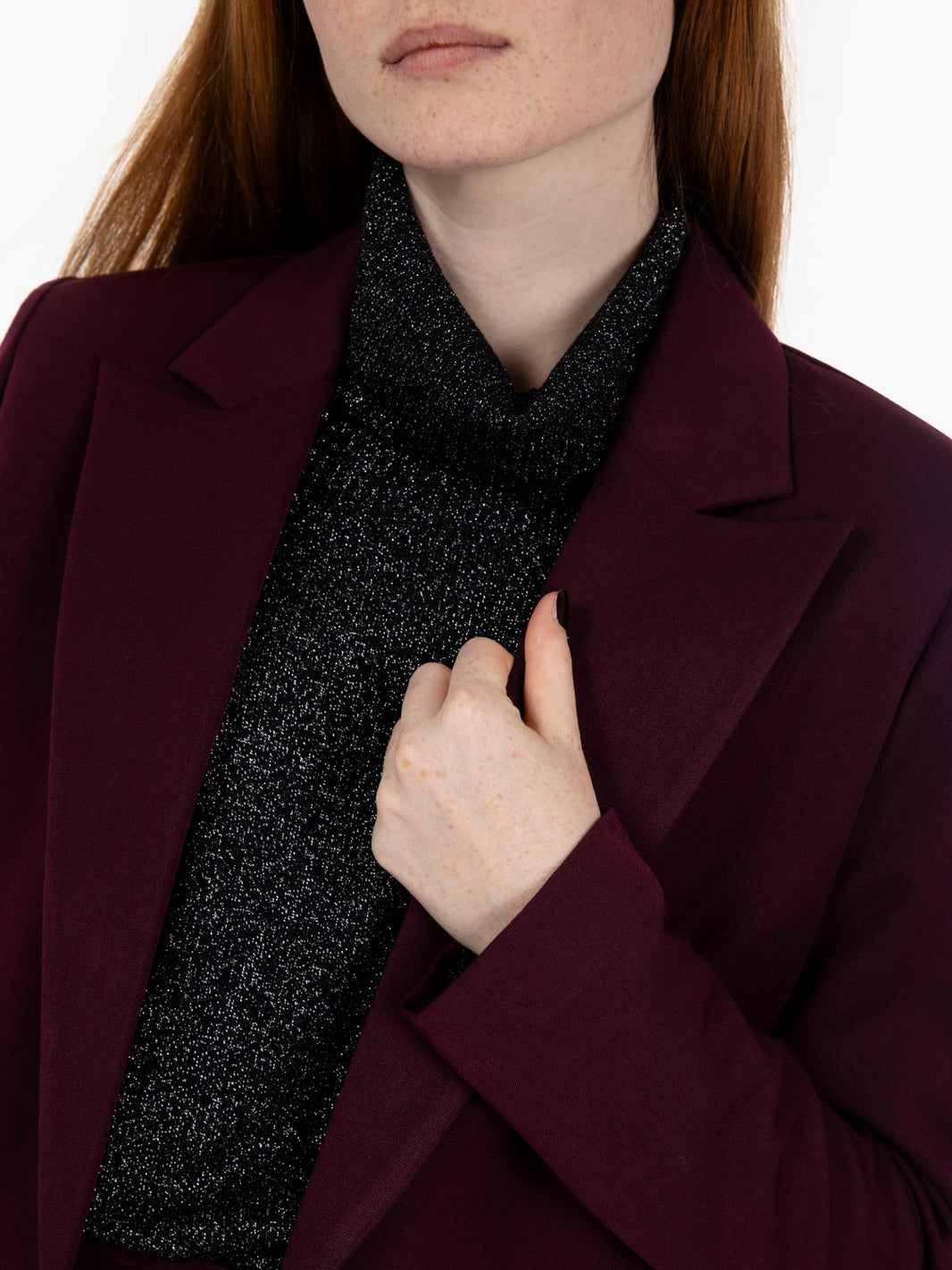 Blazer senza bottoni amarone