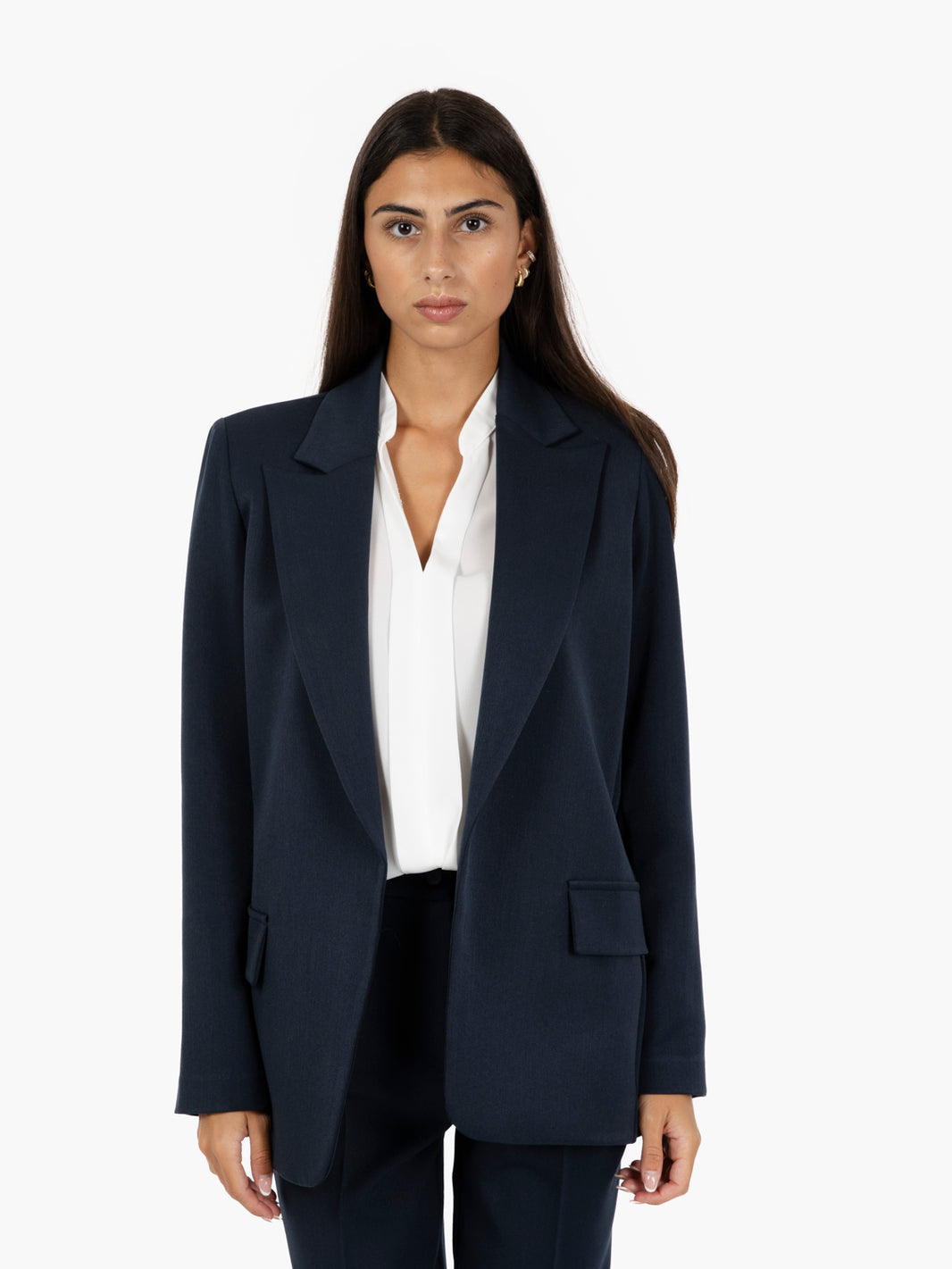 Blazer senza bottoni blu