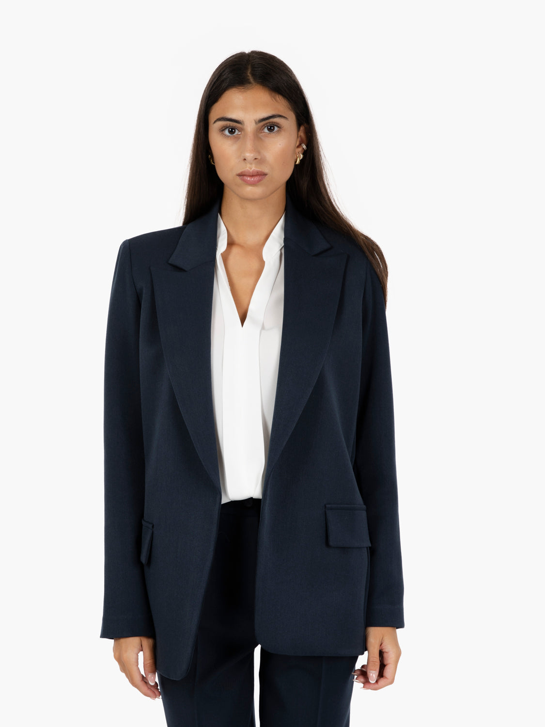Blazer senza bottoni blu