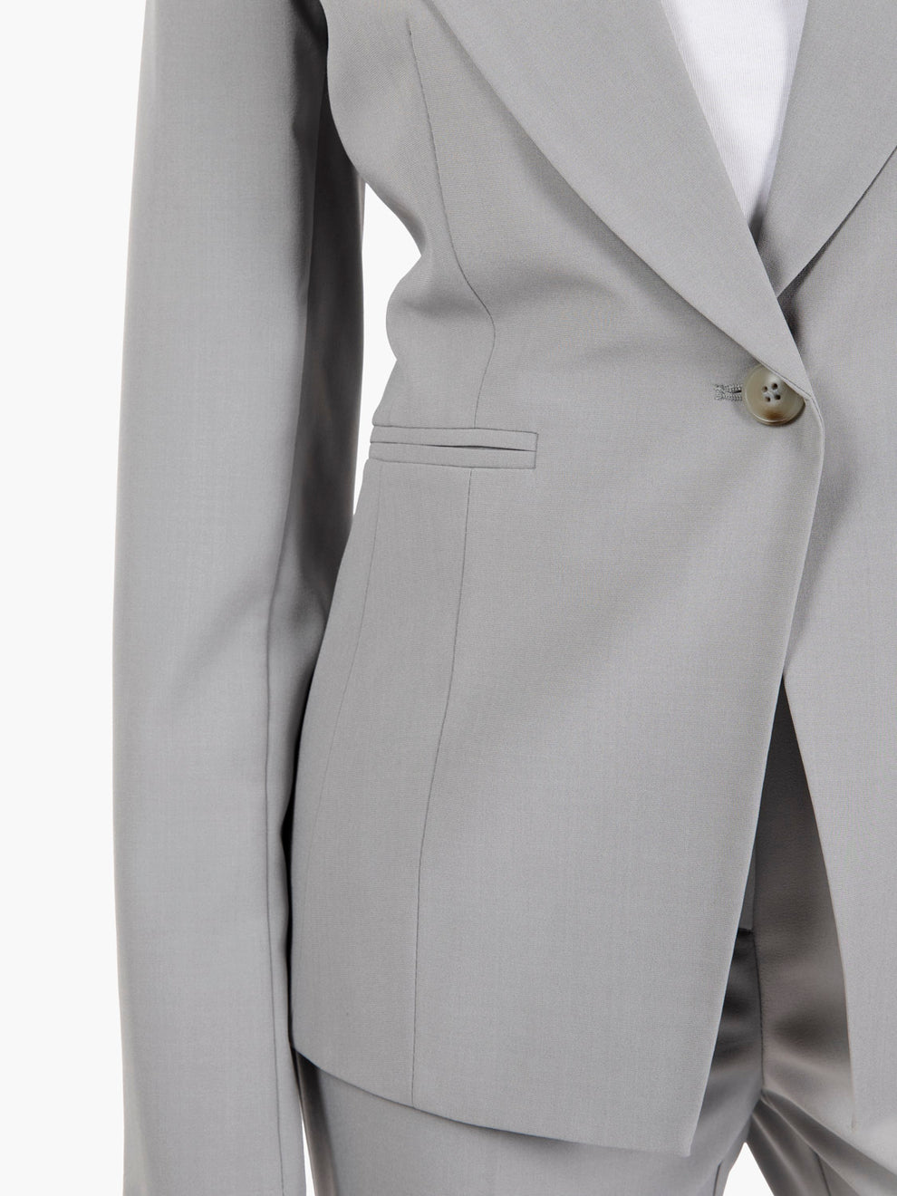 Blazer senza bottoni grigio