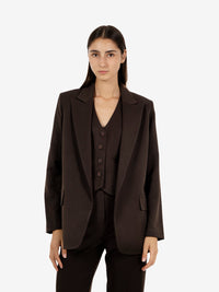 Blazer senza bottoni moro
