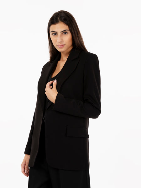 Blazer senza bottoni nero