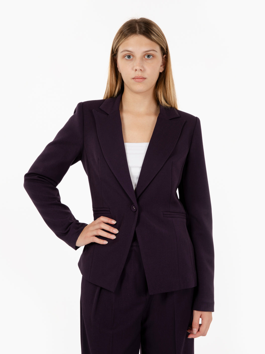 Blazer slim fit Kasha grigio melanzana