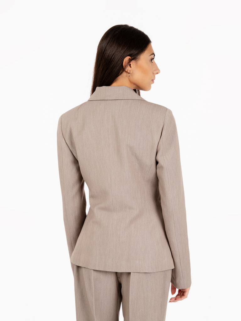 STIMM - Blazer slim fit Kasha grigio