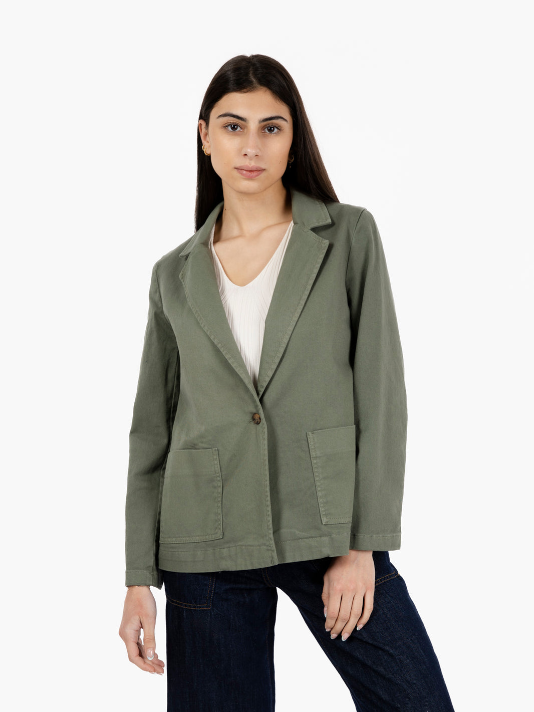 Blazer Tonia in cotone salvia