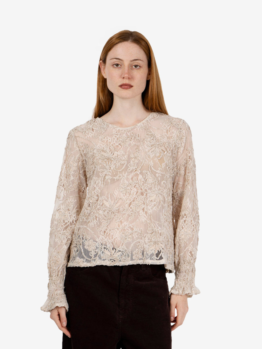 Blusa in pizzo bianca