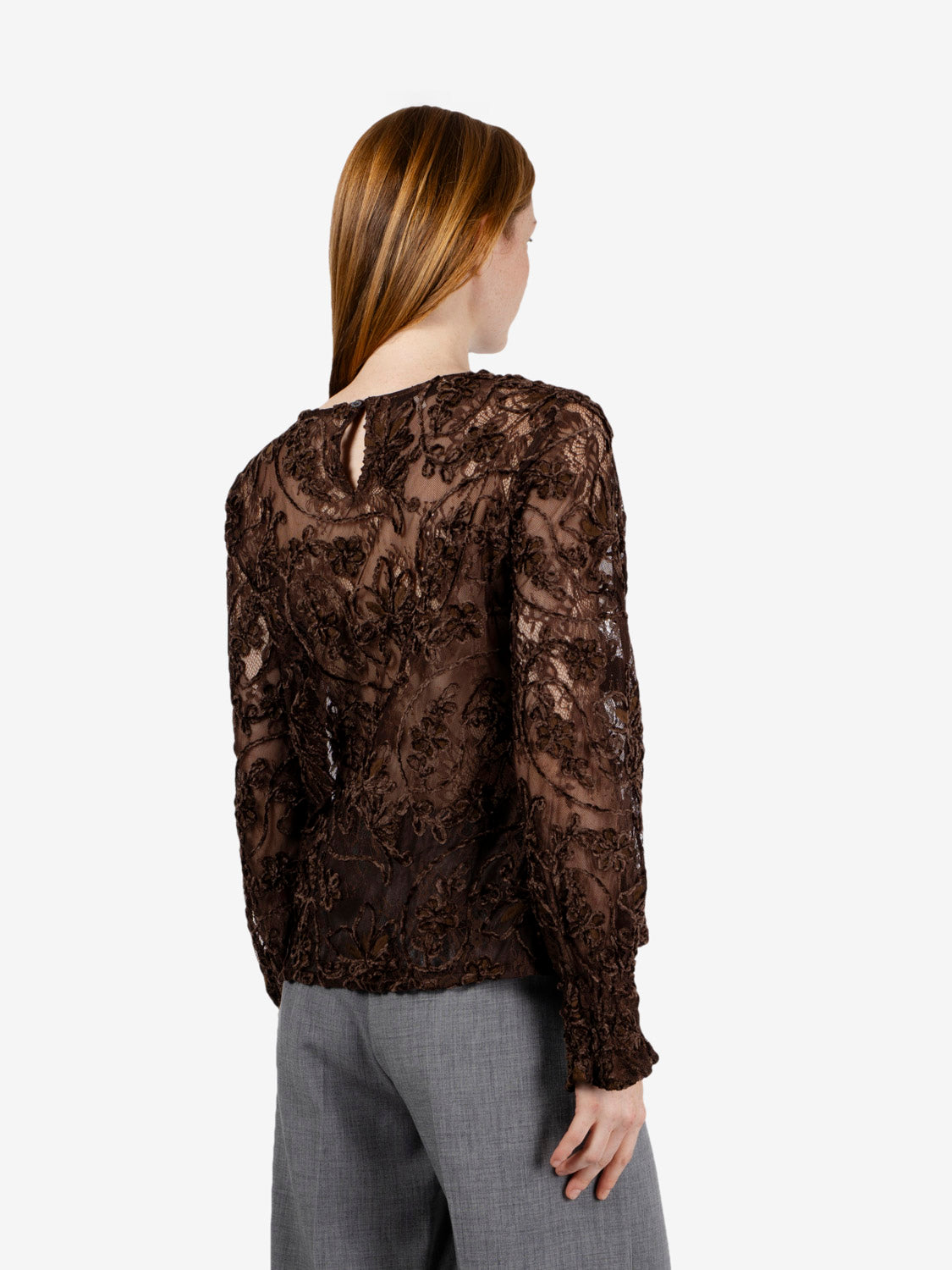 Dark brown lace blouse