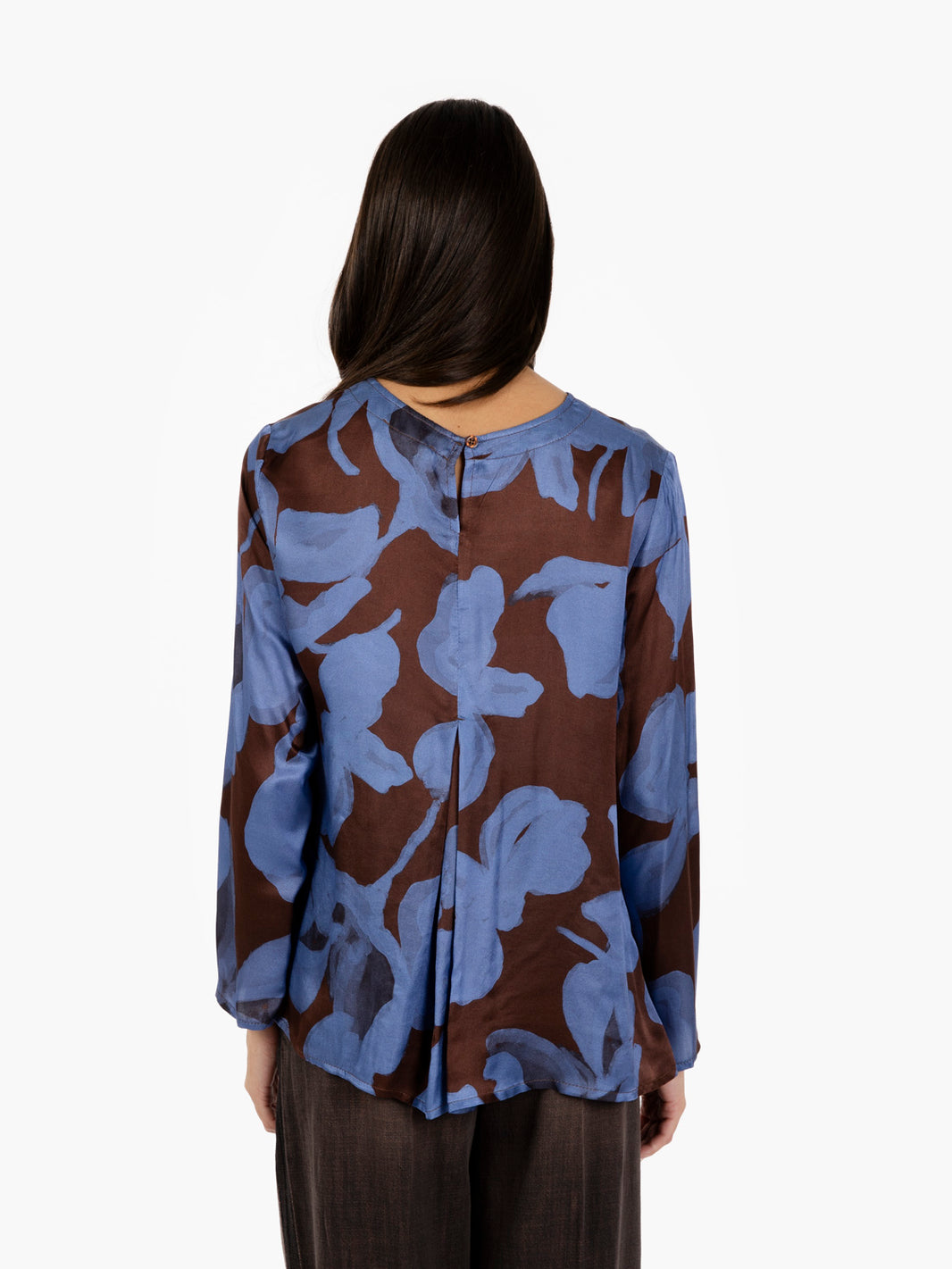 SILK VISCOSE TUNIC WITH BLUE/BROWN PATTERN L12C525/4000_MULTI