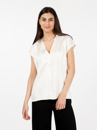 Butter satin half sleeve blouse