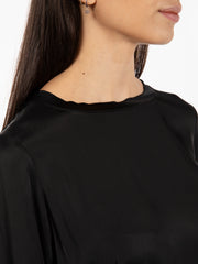 STIMM - Blusa morbida in raso nero