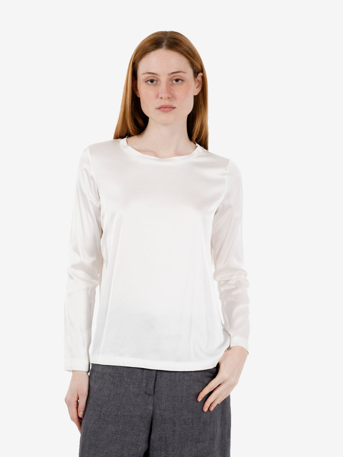Soft cream satin blouse