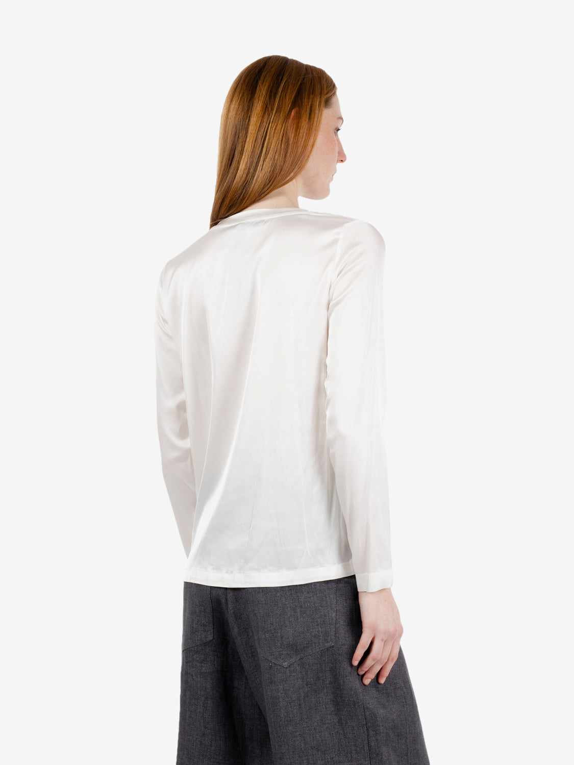 Soft cream satin blouse
