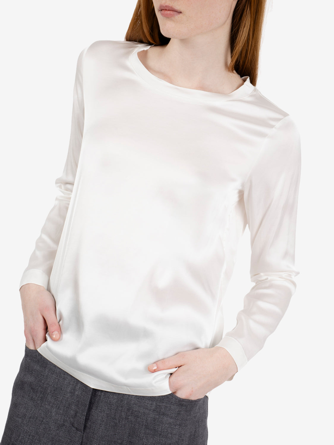 Soft cream satin blouse