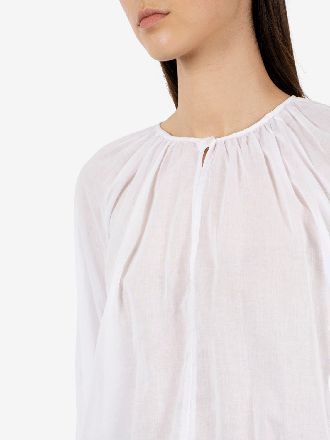 White muslin crop blouse