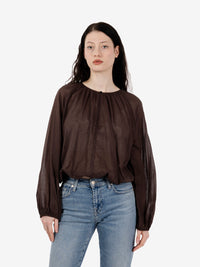 Blusa mussola crop moro