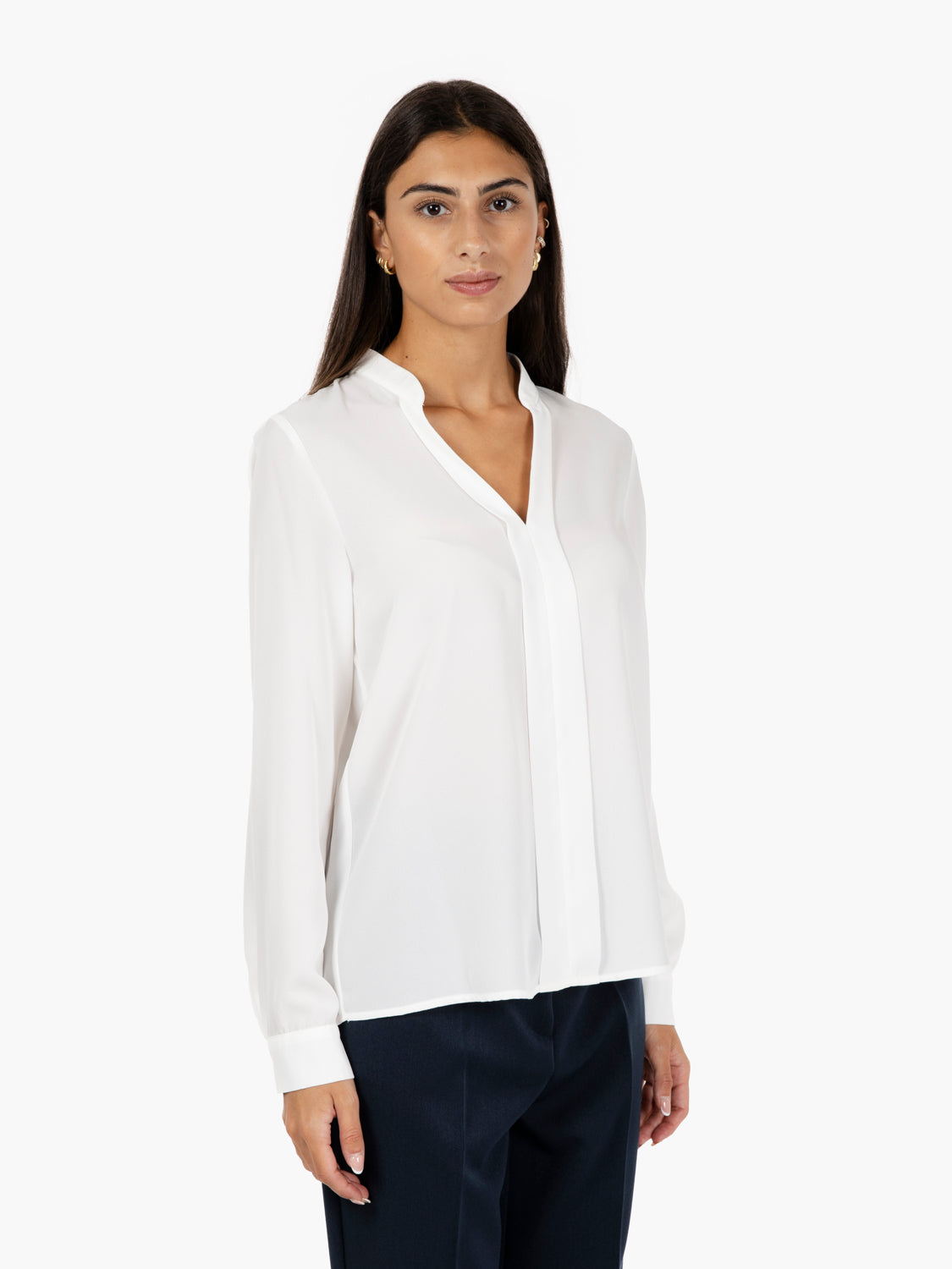 Blusa scollo a V bianca