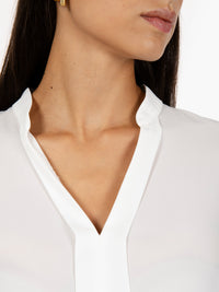 Blusa scollo a V bianca
