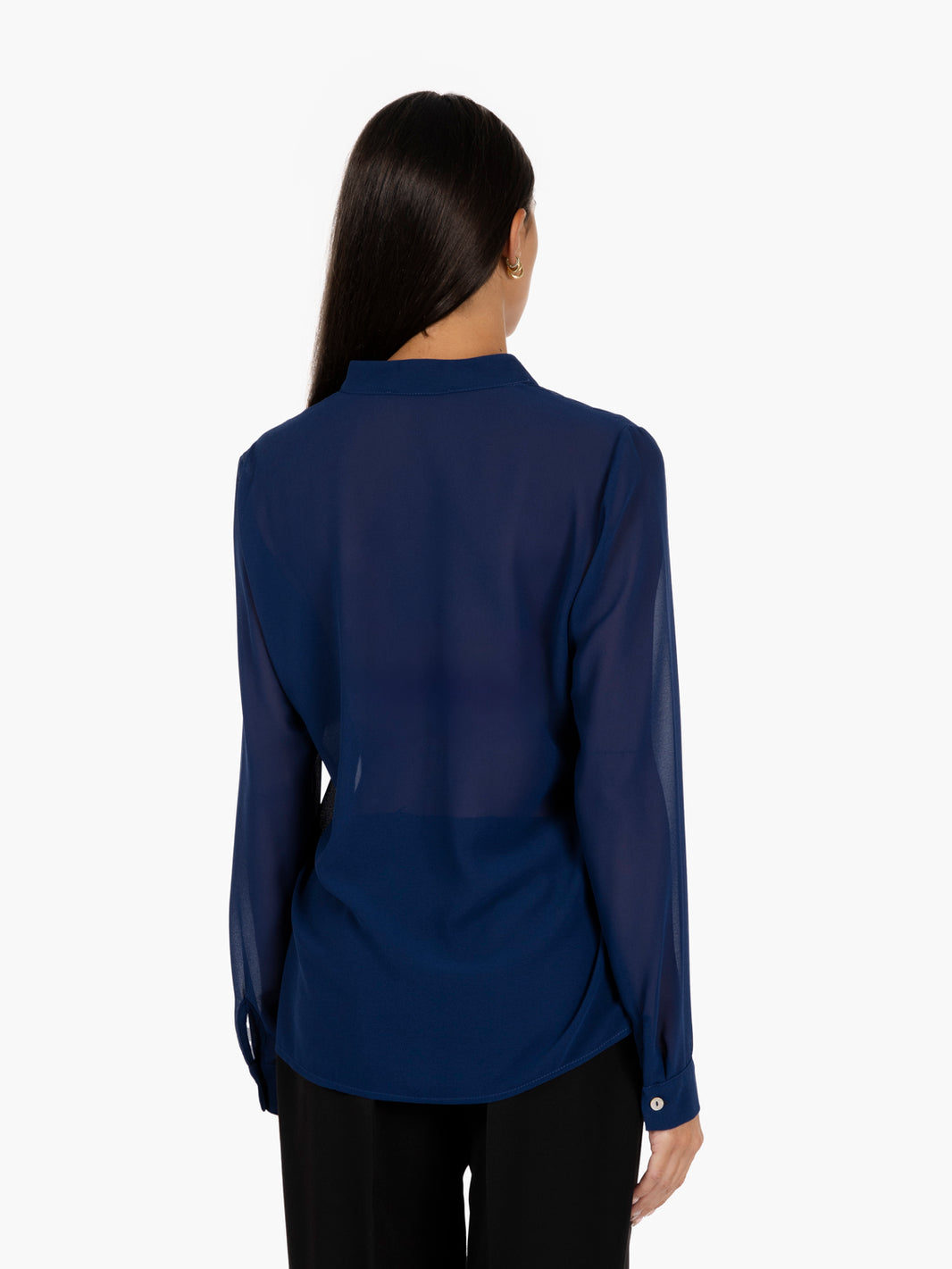 Blusa scollo a V blu