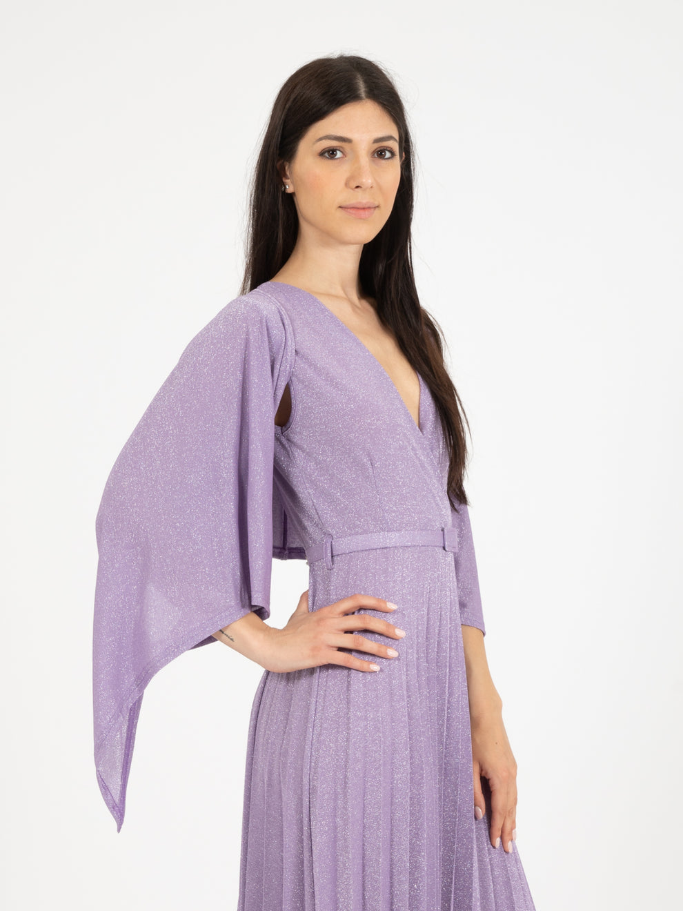 Lilac / silver lurex bolero shrug