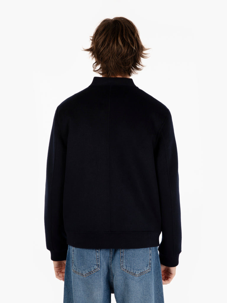 STIMM - Bomber con zip in lana navy