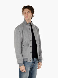 Bomber in panno con bottoni grigio