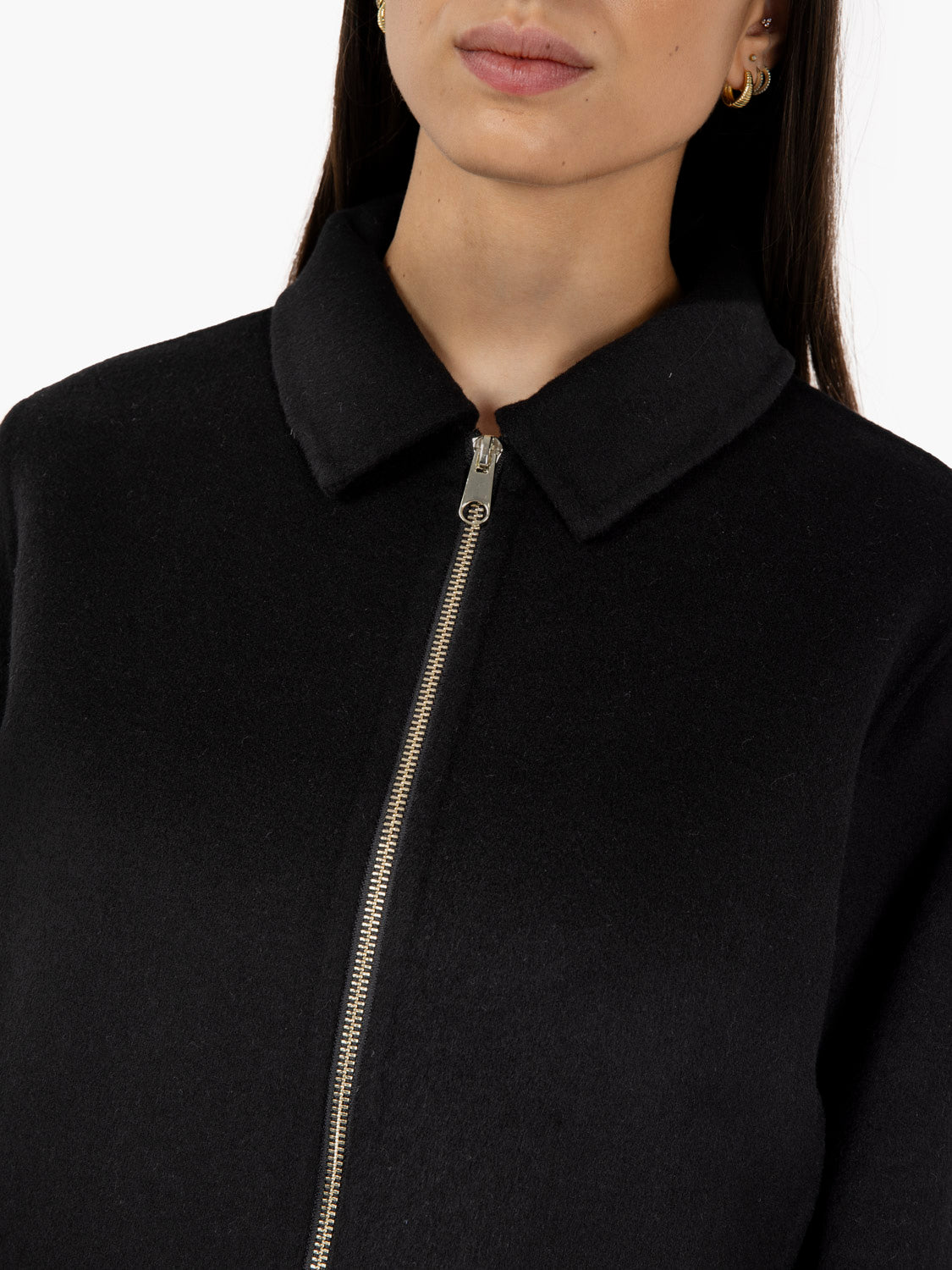 Black denim bomber jacket