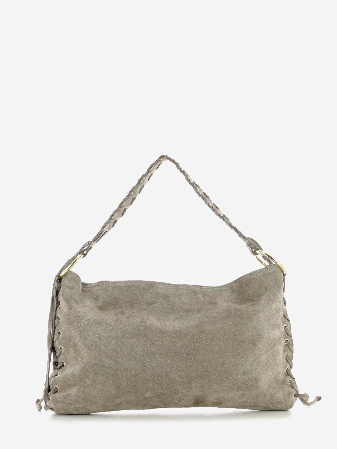 Borsa in camoscio con lacci beige