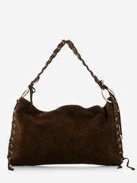 Brown suede bag with laces
