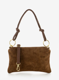 Borsa small in camoscio marrone