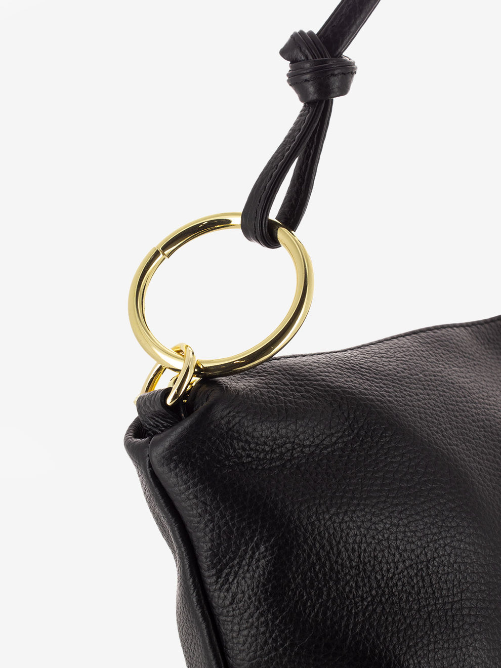 Black dollar leather shoulder bag