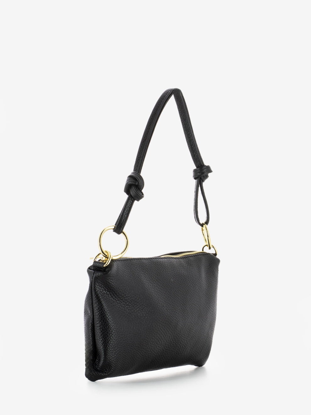 Small black dollar leather shoulder bag