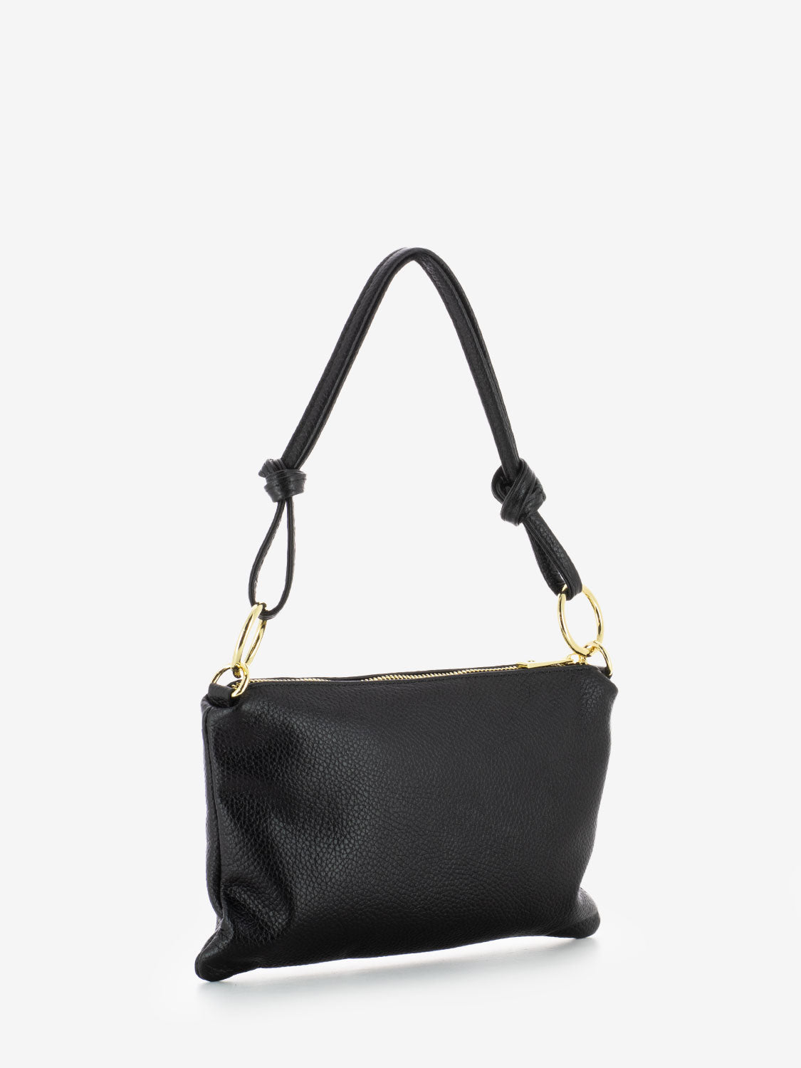 Small black dollar leather shoulder bag